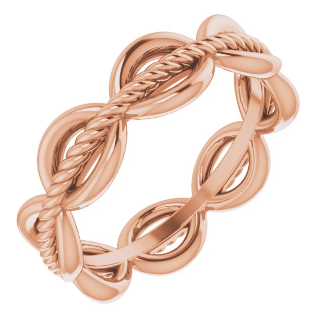 14K Rose Rope Design Band Size 5