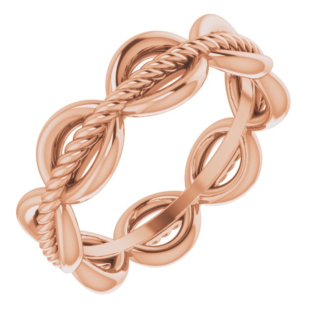 14K Rose Rope Design Band Size 4