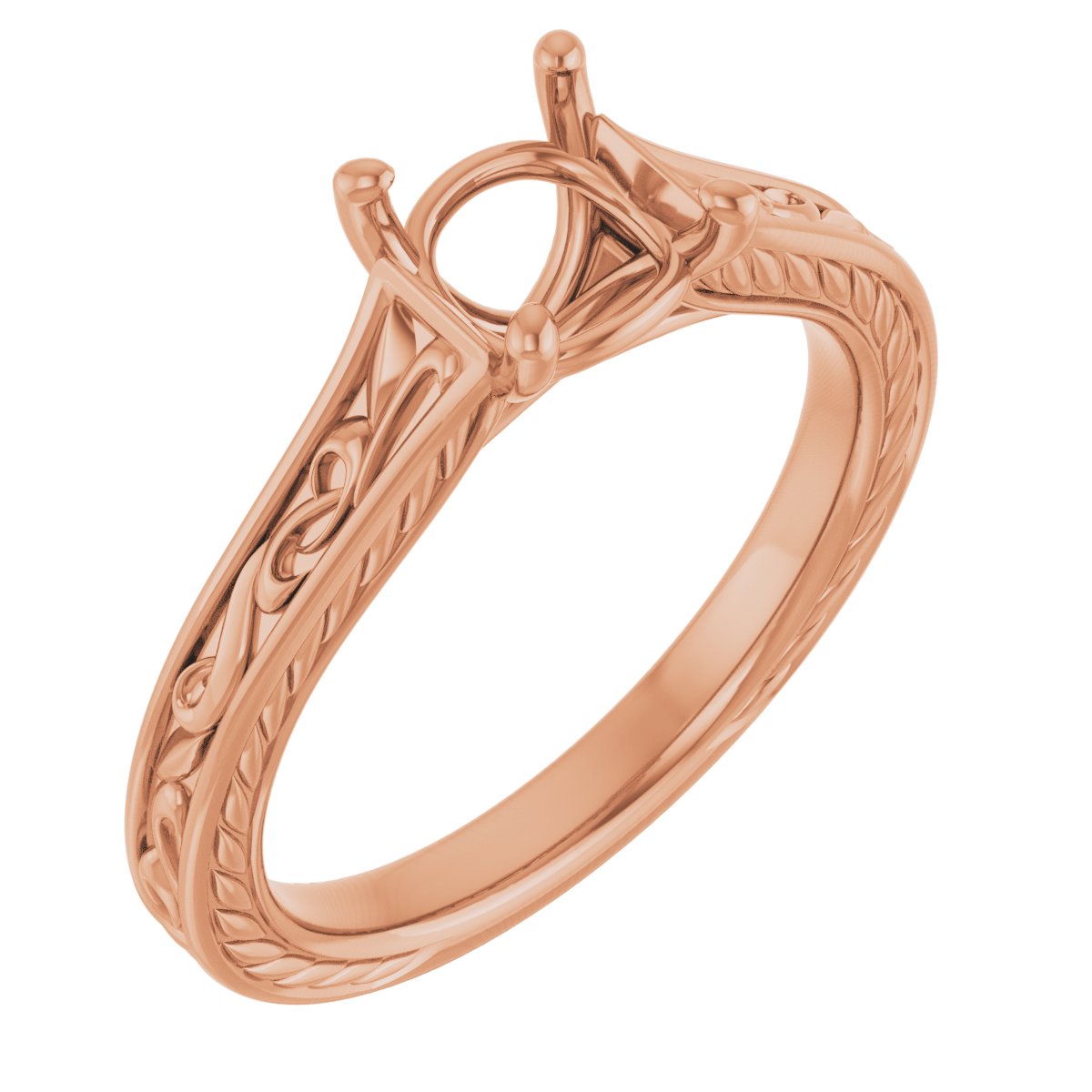 Solitaire Scroll Engagement Ring