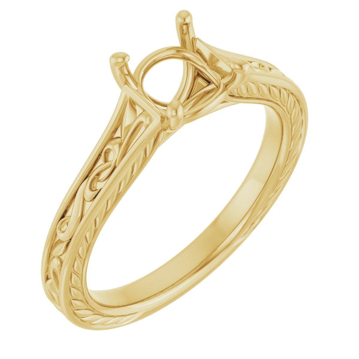 Solitaire Scroll Engagement Ring