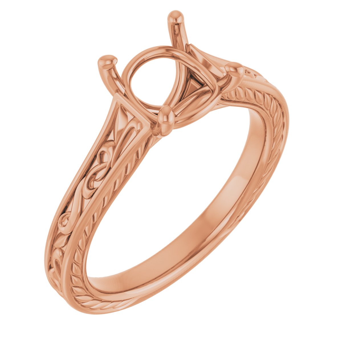 Solitaire Scroll Engagement Ring