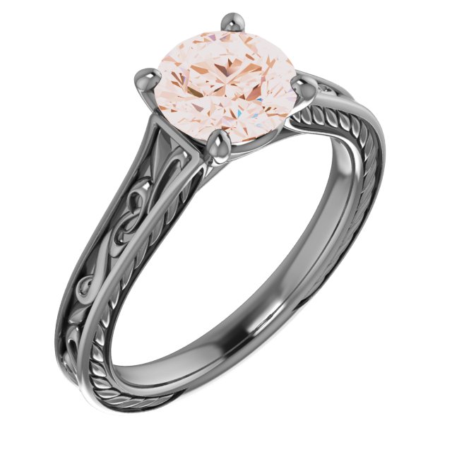 4-Prong Scroll Solitaire Engagement Ring