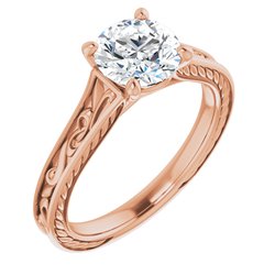 4-Prong Scroll Solitaire Engagement Ring