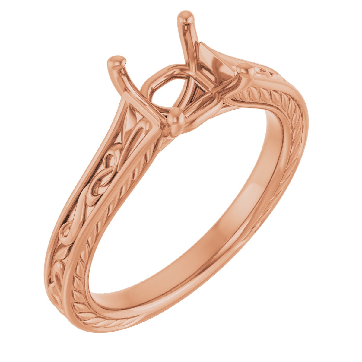 Solitaire Scroll Engagement Ring