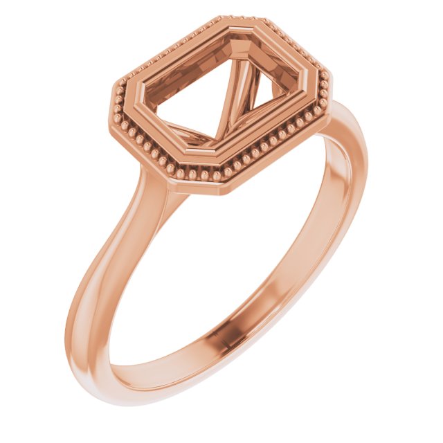Bezel-Set Solitaire Milgrain Engagement Ring or Band