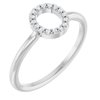 14K White .06 CTW Diamond Initial O Ring Ref. 15158787