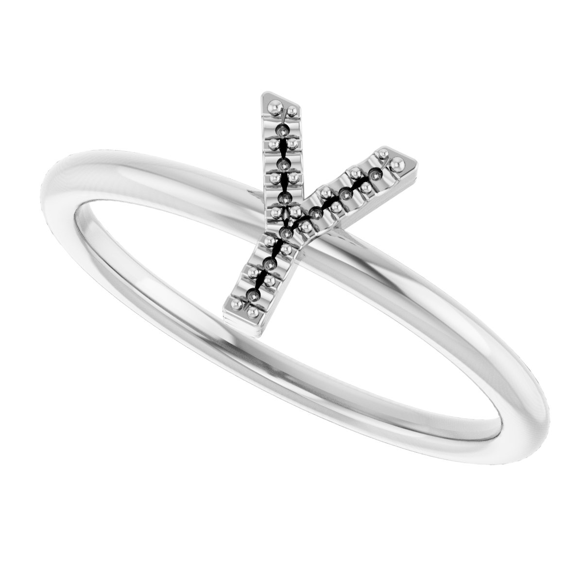 .04 CTW Natural Diamond Initial T Ring view 6