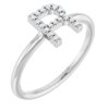 14K White .06 CTW Diamond Initial R Ring Ref. 15158627