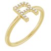 14K Yellow .08 CTW Diamond Initial R Ring Ref. 15158628