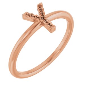14K Rose Accented Initial Y Ring Mounting