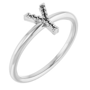 Platinum Accented Initial Y Ring Mounting
