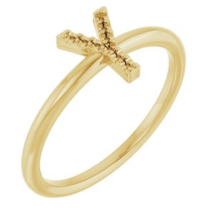 18K Yellow Accented Initial Y Ring Mounting
