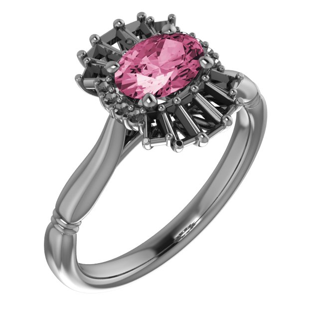 14K Rose Pink Tourmaline & 1/4 CTW Diamond Ring