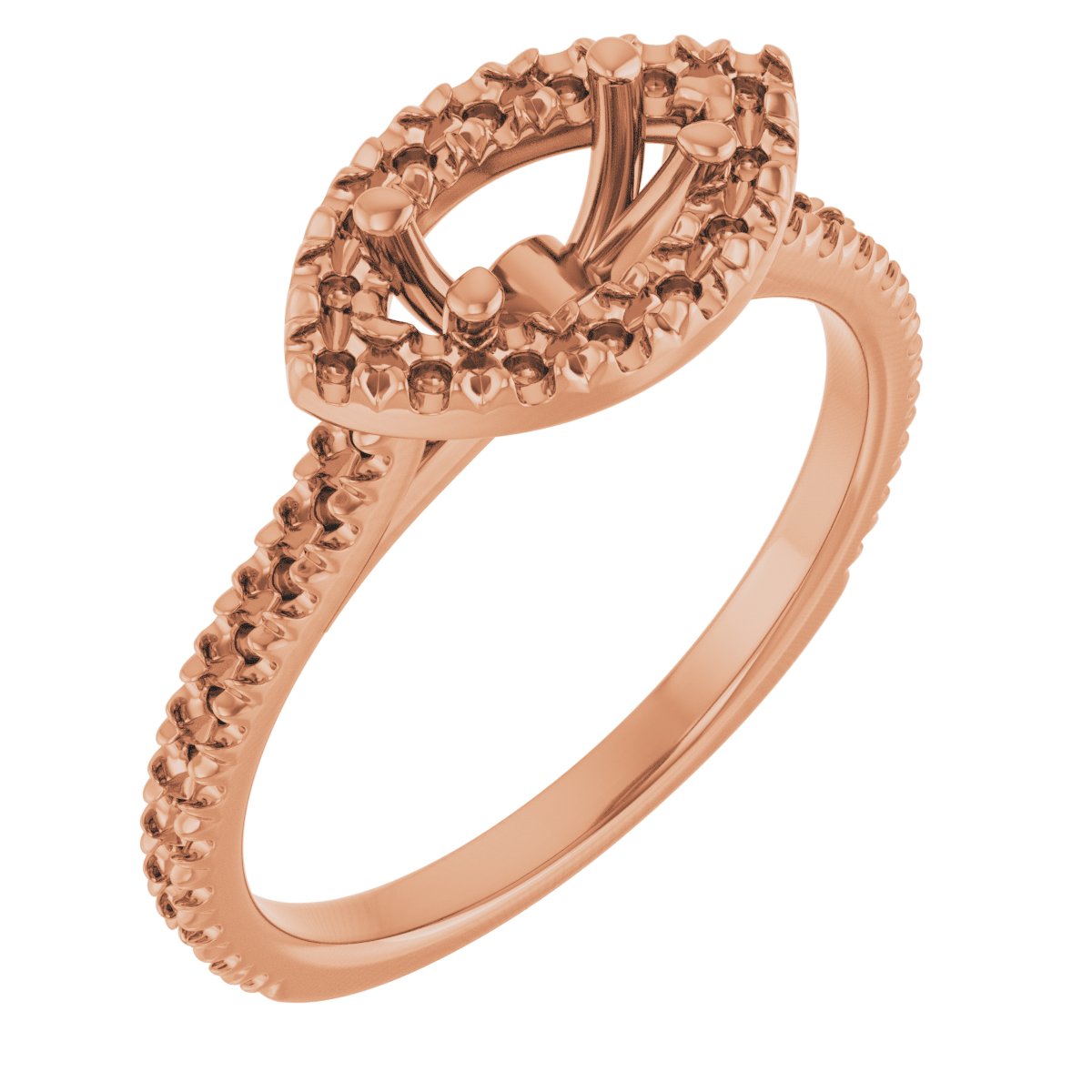 French-Set Halo-Style Engagement Ring or Band