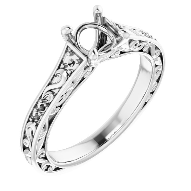 Accented Sculptural Engagement Ring or Band