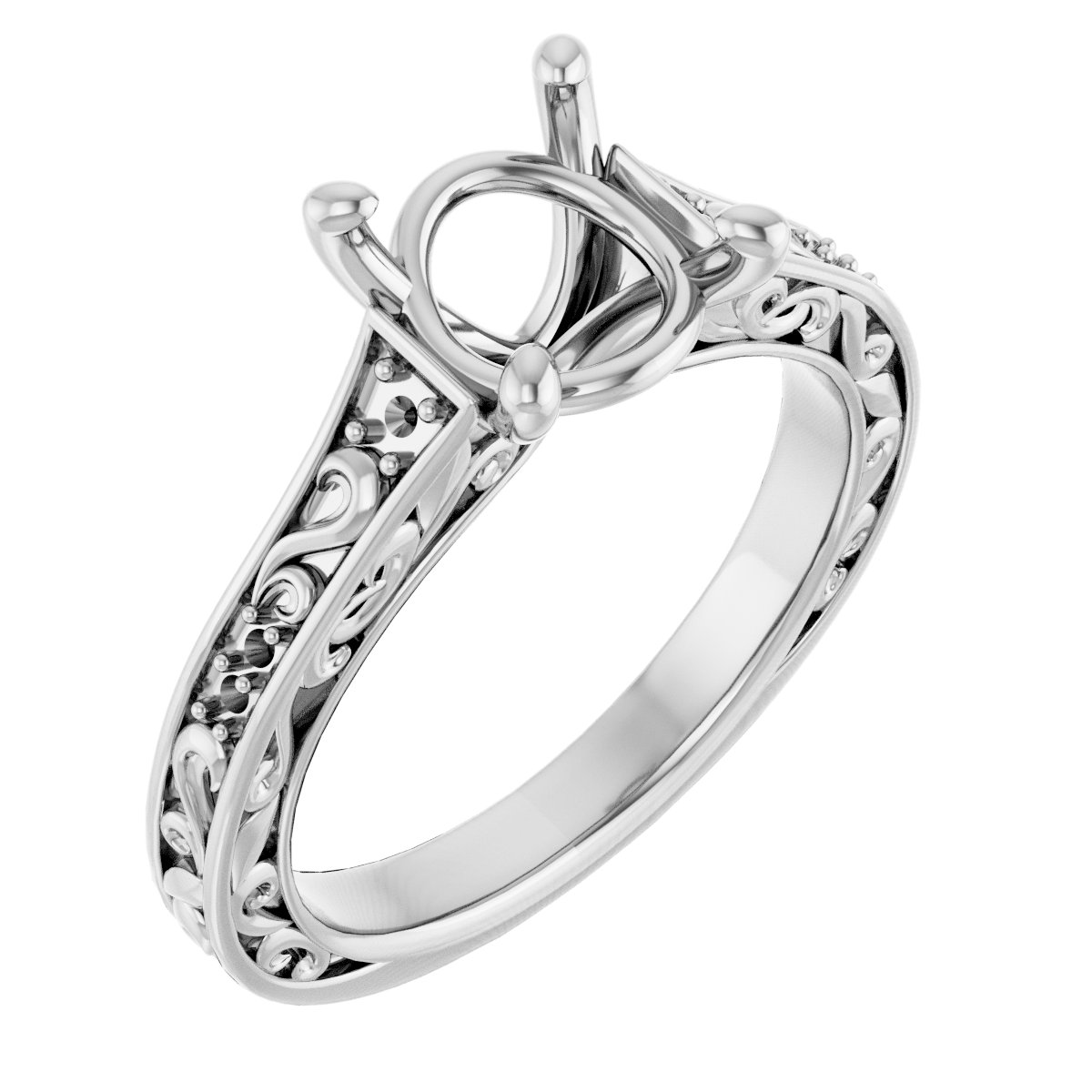 Accented Sculptural Engagement Ring or Band