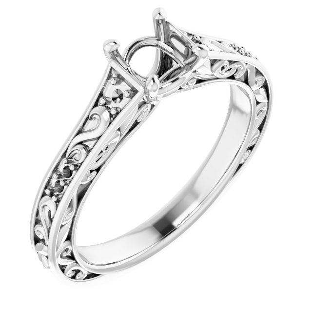 Accented Sculptural Engagement Ring or Band