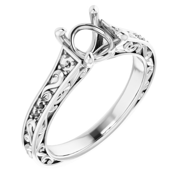 Accented Sculptural Engagement Ring or Band