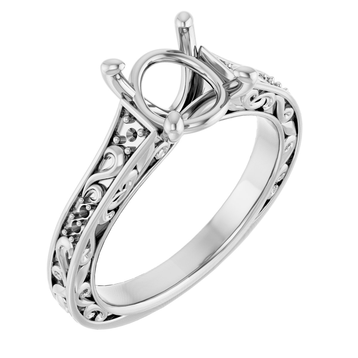 Accented Sculptural Engagement Ring or Band