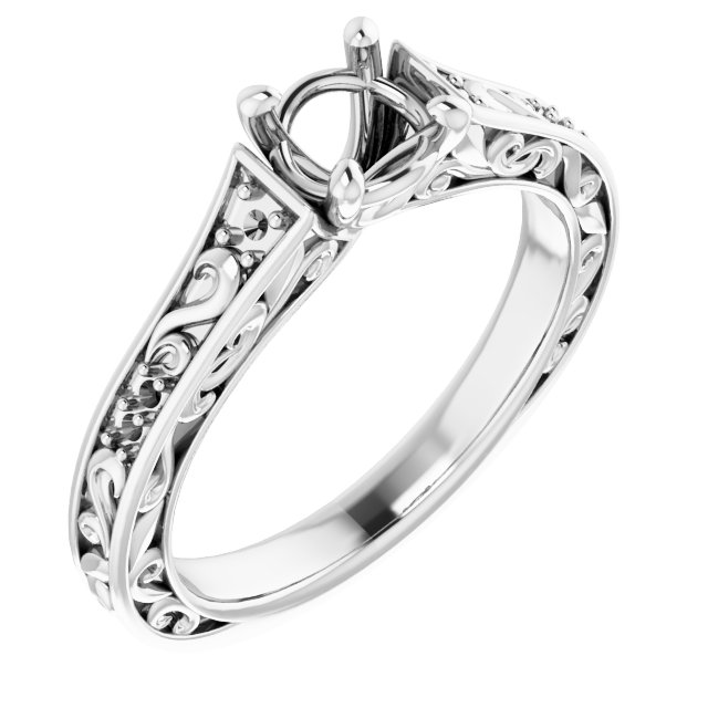 Accented Sculptural Engagement Ring or Band