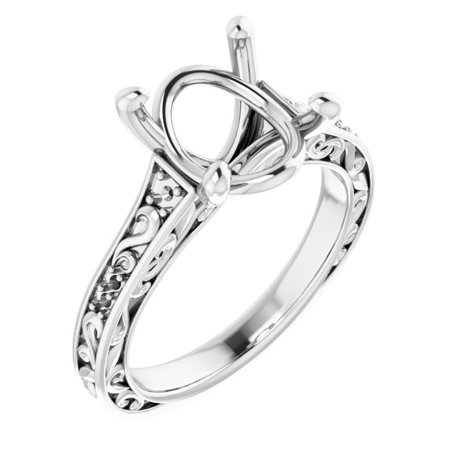 Accented Sculptural Engagement Ring or Band