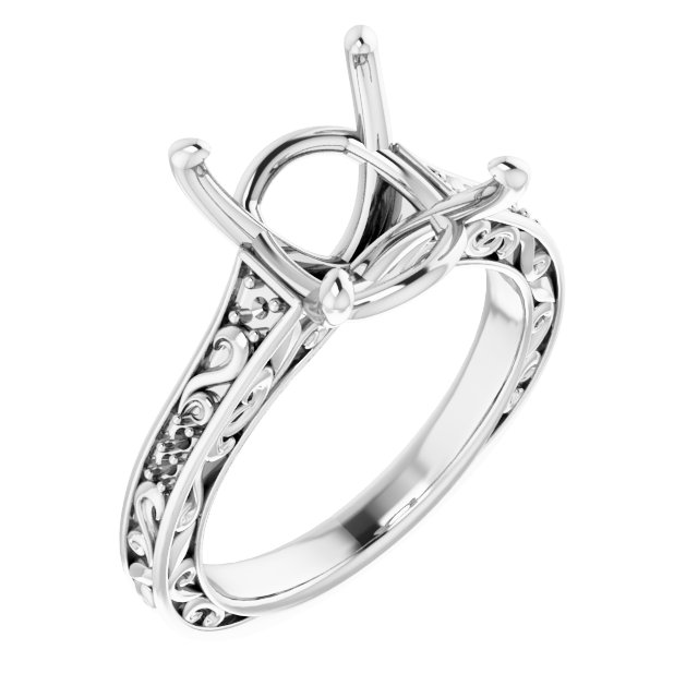 Accented Sculptural Engagement Ring or Band