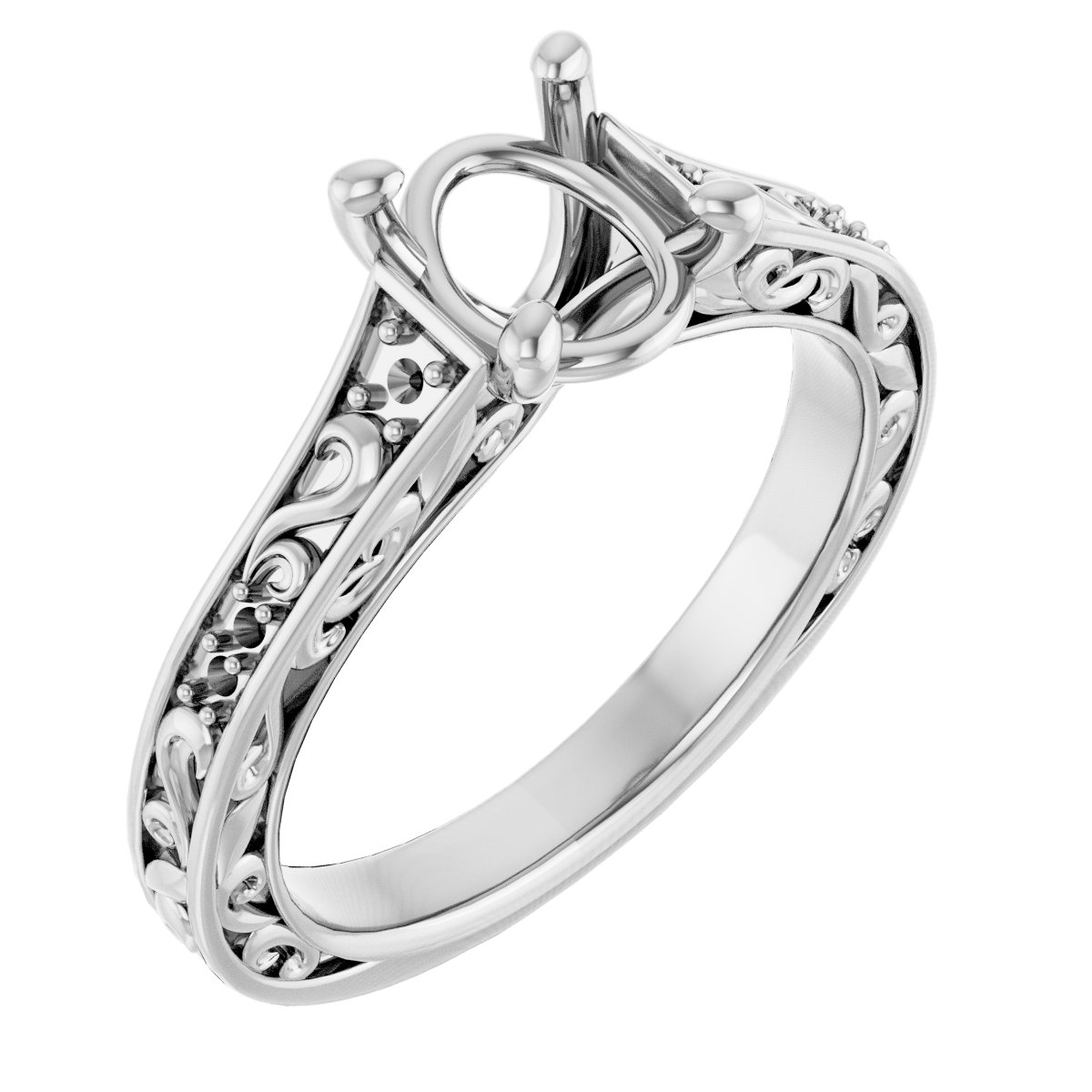 Accented Sculptural Engagement Ring or Band