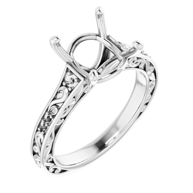 Accented Sculptural Engagement Ring or Band