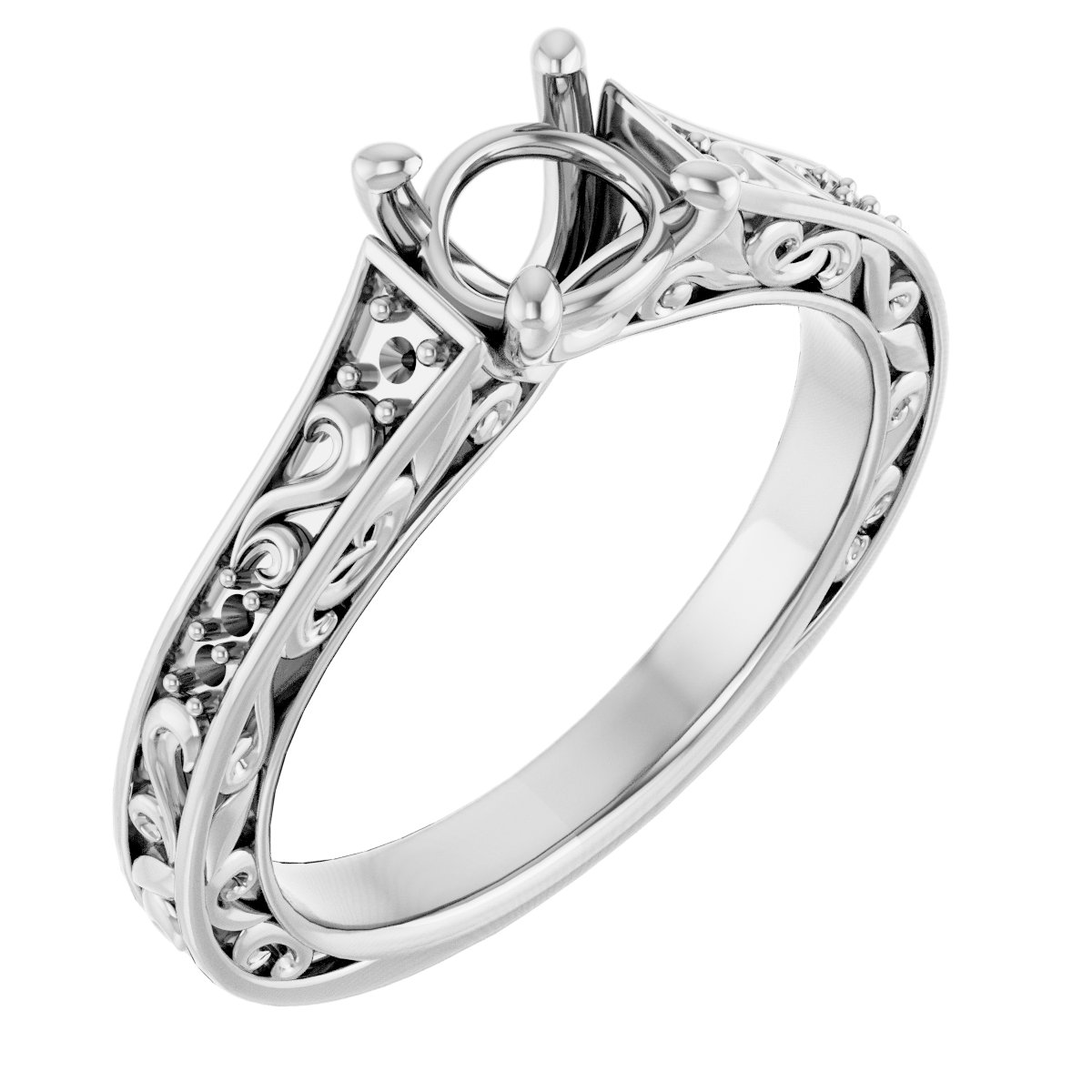 Accented Sculptural Engagement Ring or Band