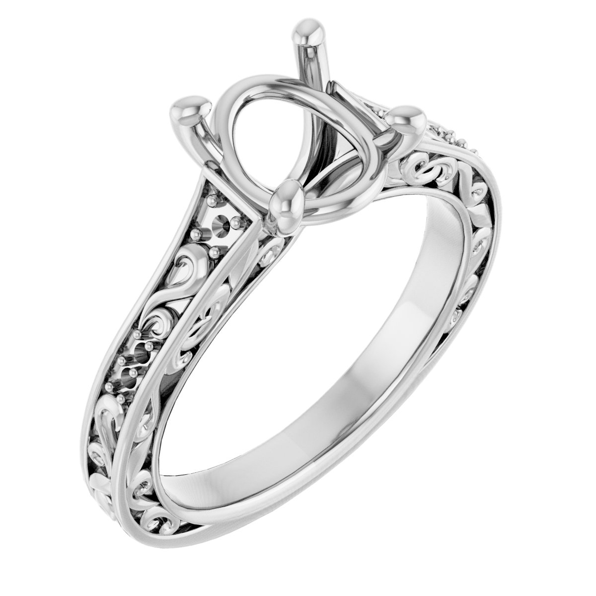 Accented Sculptural Engagement Ring or Band