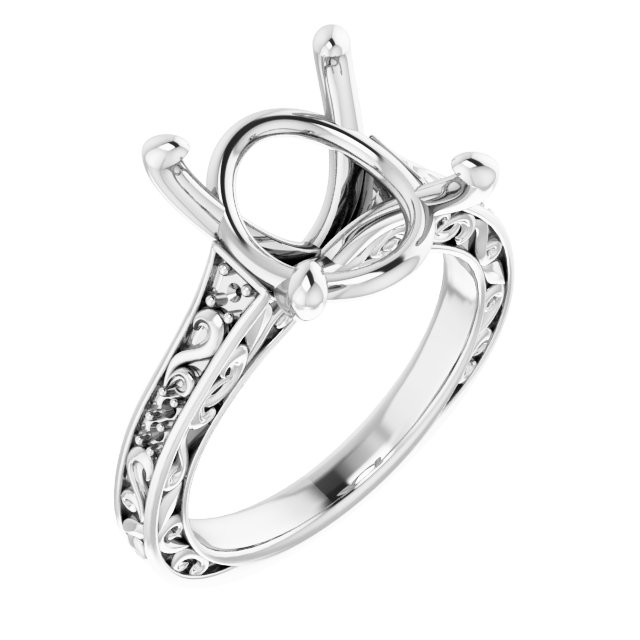 Accented Sculptural Engagement Ring or Band