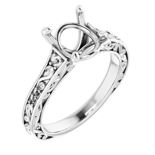 Accented Sculptural Engagement Ring or Band