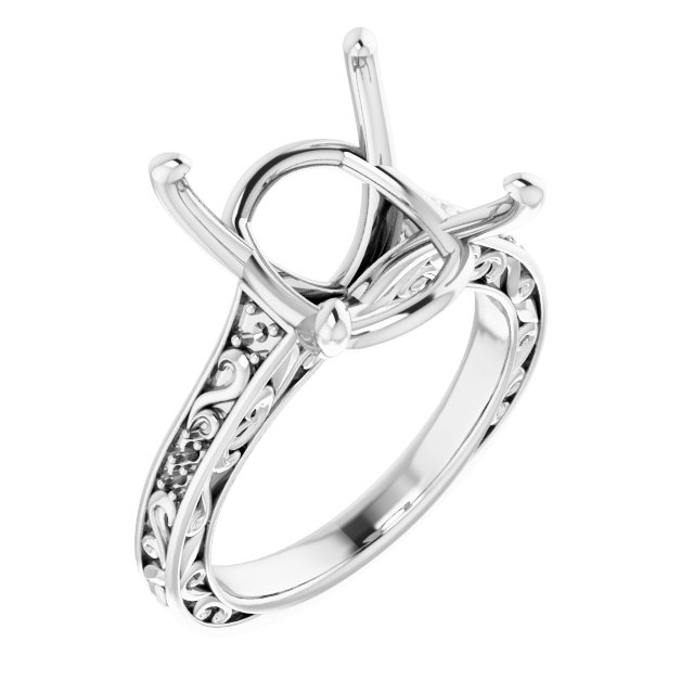 Accented Sculptural Engagement Ring or Band