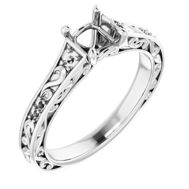 Accented Sculptural Engagement Ring or Band