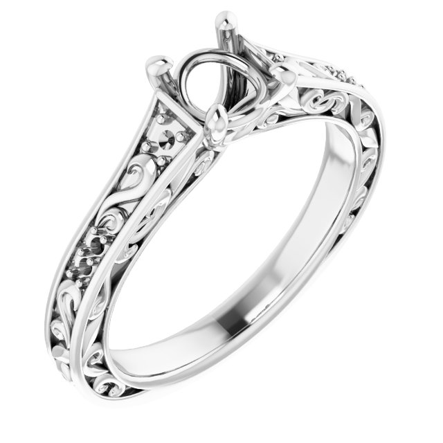 Accented Sculptural Engagement Ring or Band