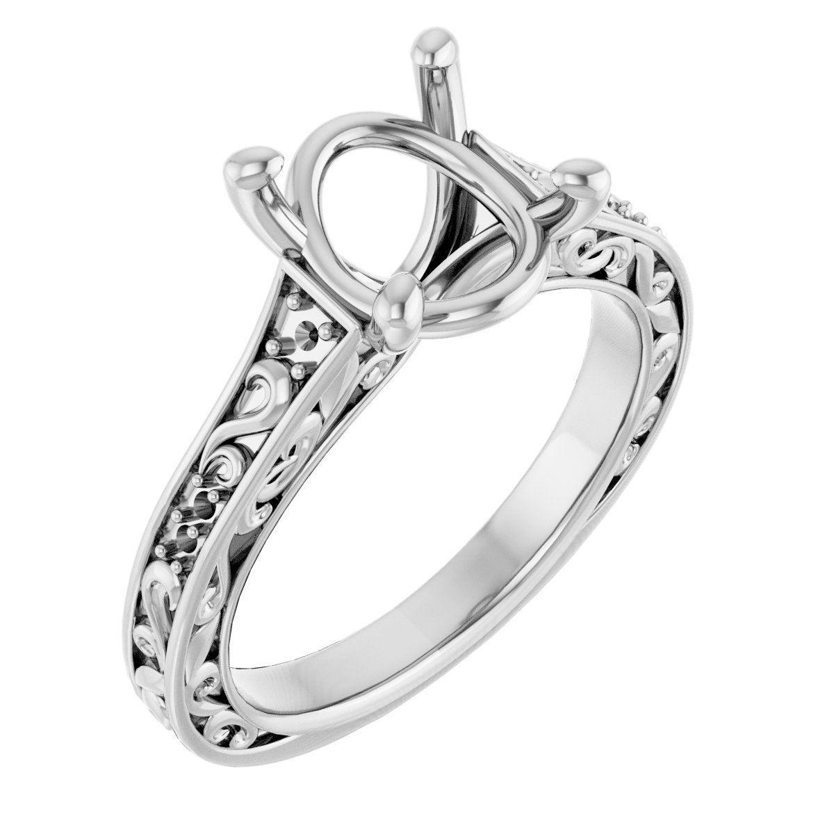 Accented Sculptural Engagement Ring or Band