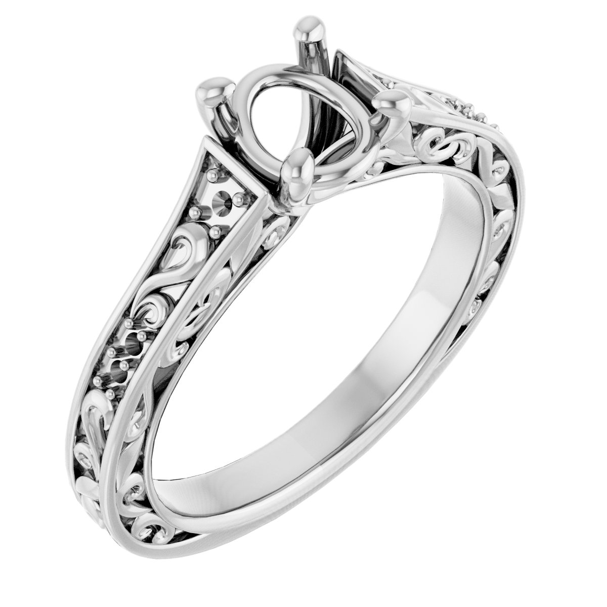 Accented Sculptural Engagement Ring or Band
