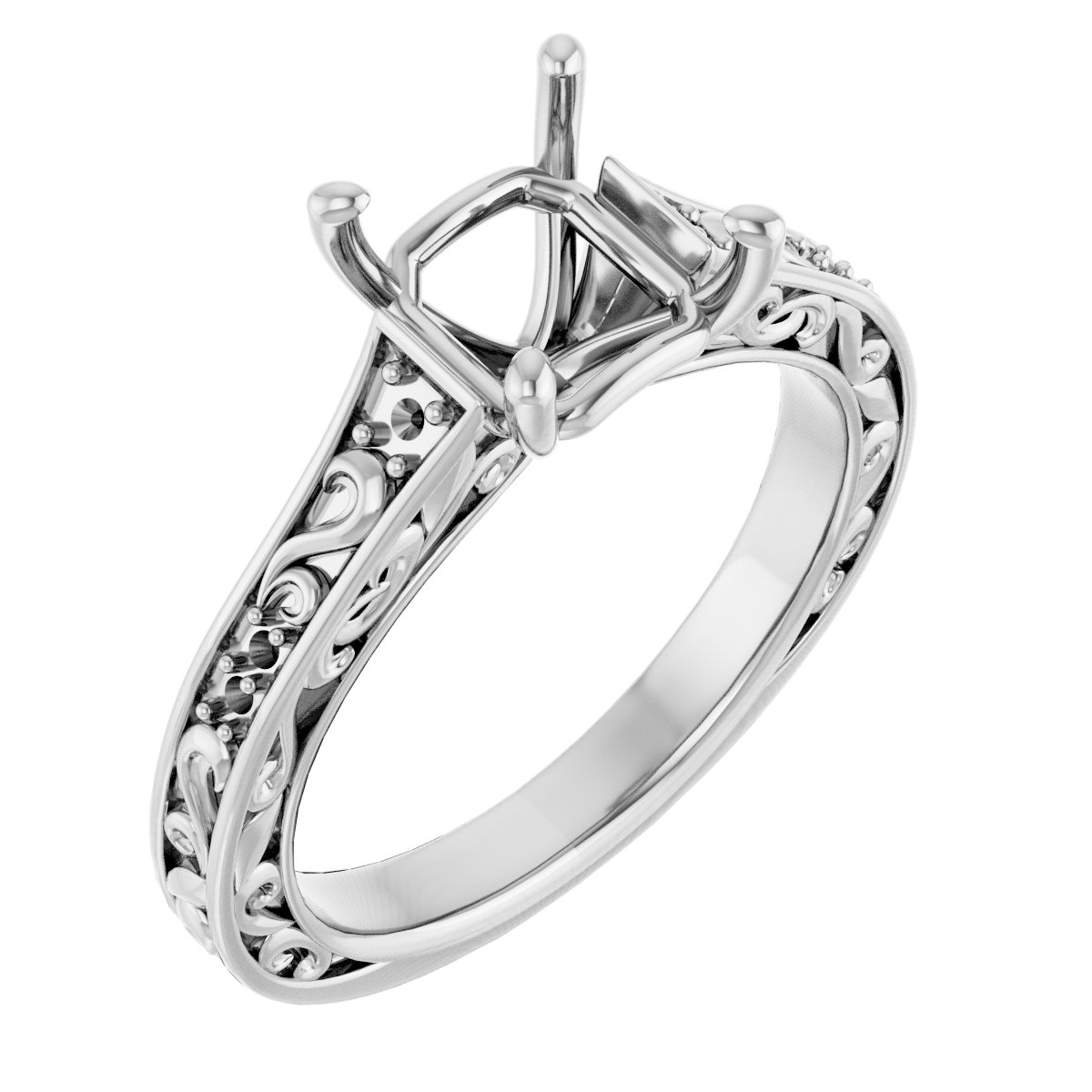 Accented Sculptural Engagement Ring or Band