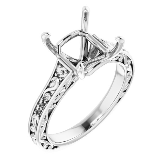 Accented Sculptural Engagement Ring or Band