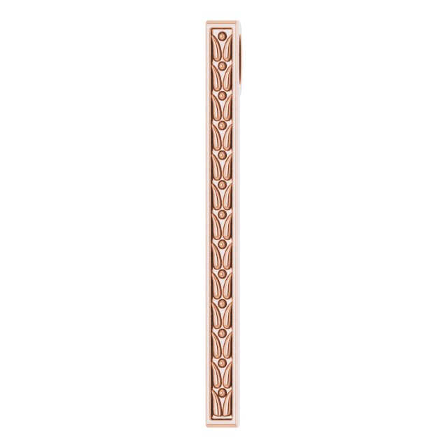 14K Rose 26.4x2.1 mm Sculptural-Inspired Bar Pendant