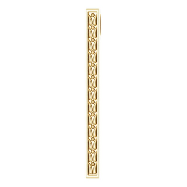 14K Yellow 26.4x2.1 mm Sculptural-Inspired Bar Pendant