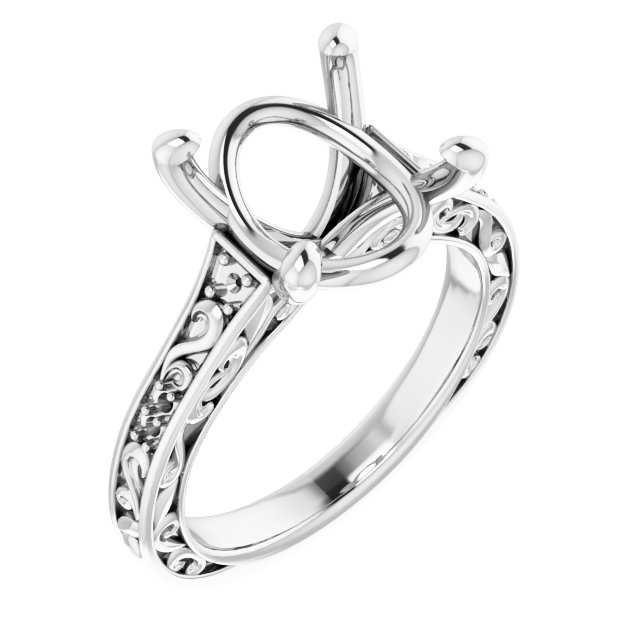 Accented Sculptural Engagement Ring or Band