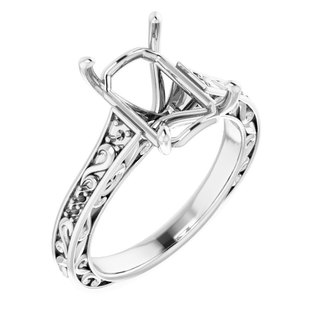 Accented Sculptural Engagement Ring or Band