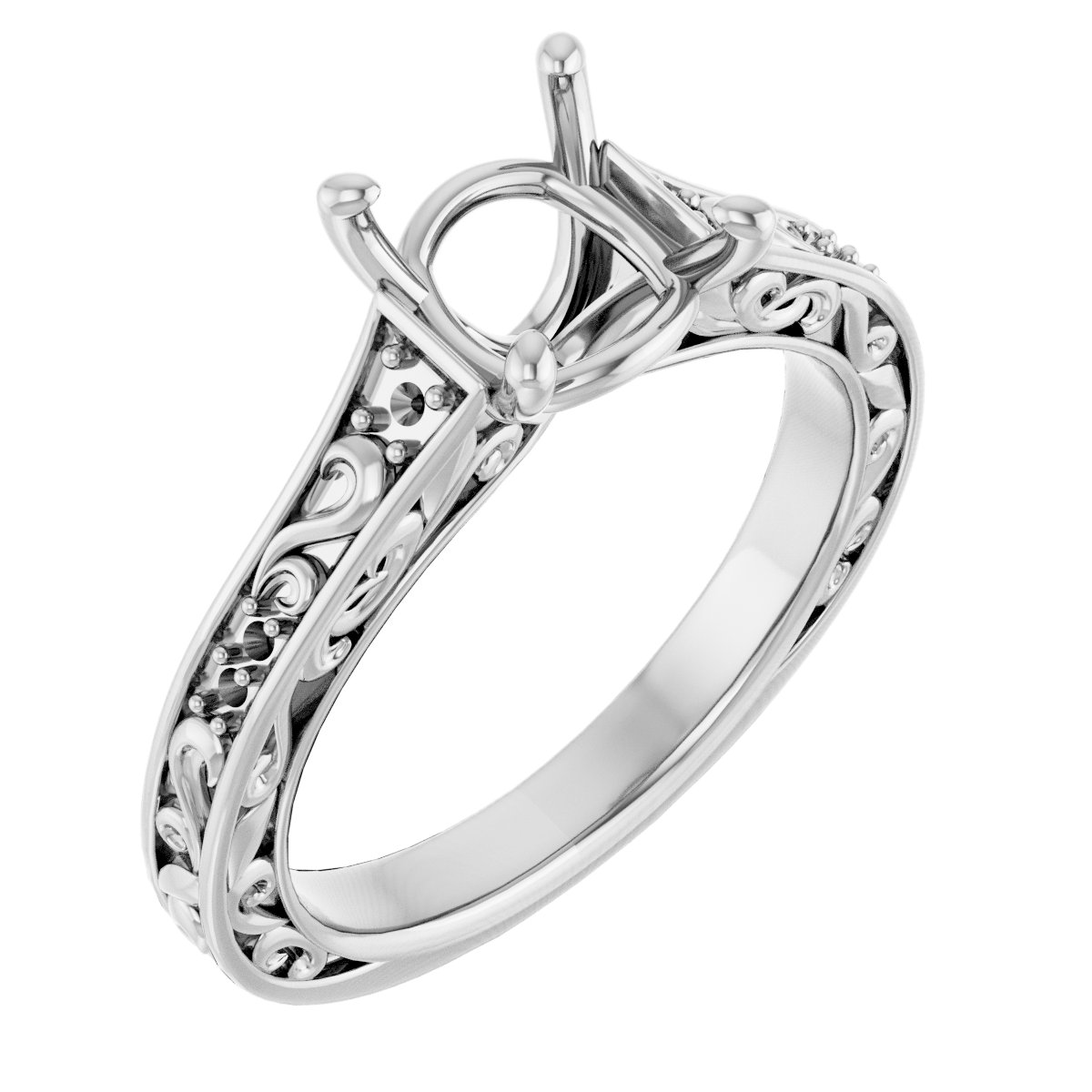 Accented Sculptural Engagement Ring or Band