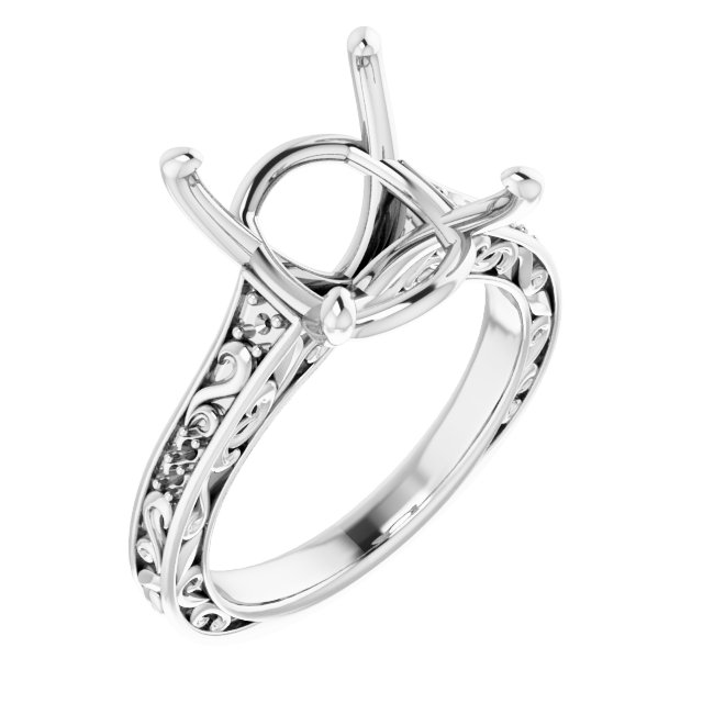 Accented Sculptural Engagement Ring or Band