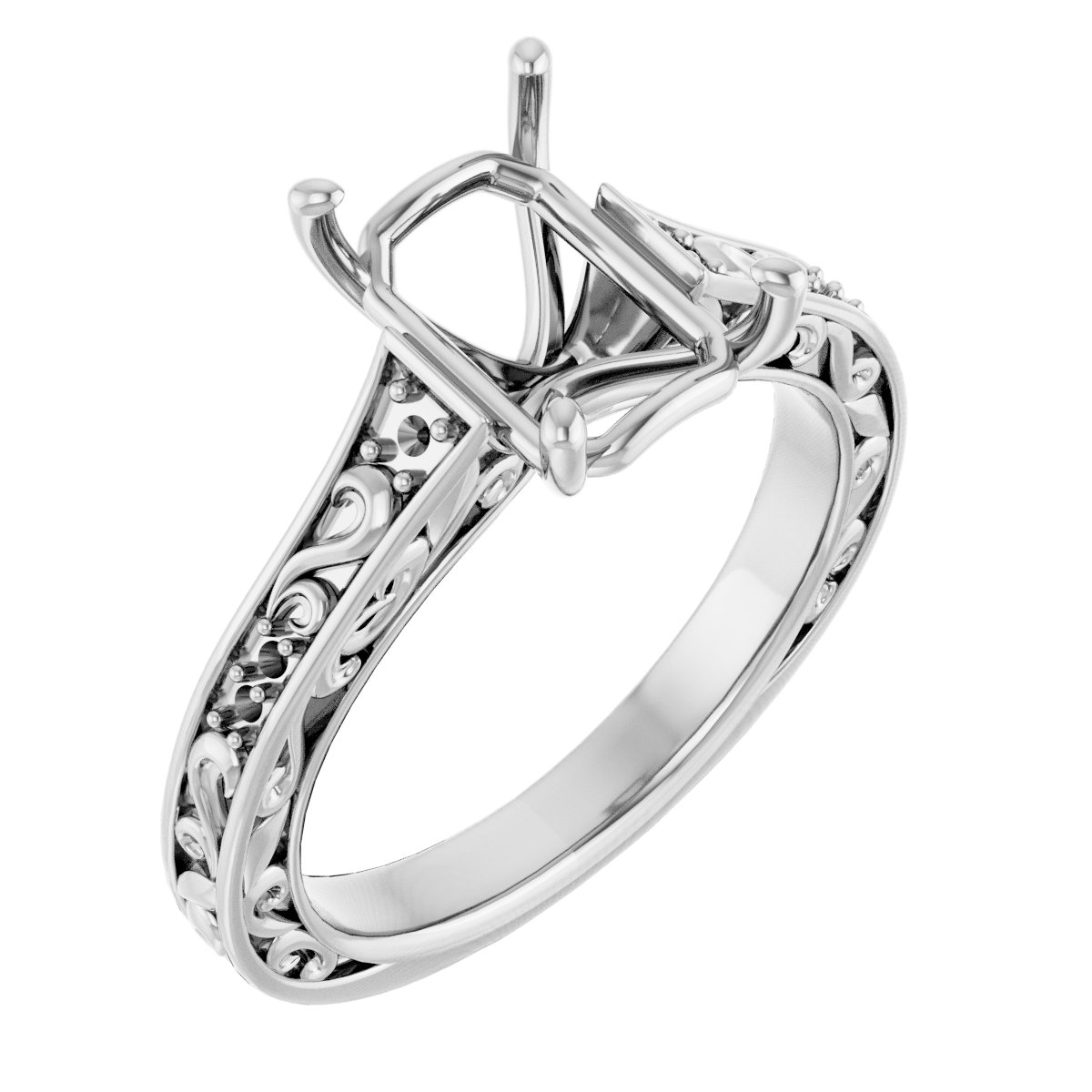 Accented Sculptural Engagement Ring or Band