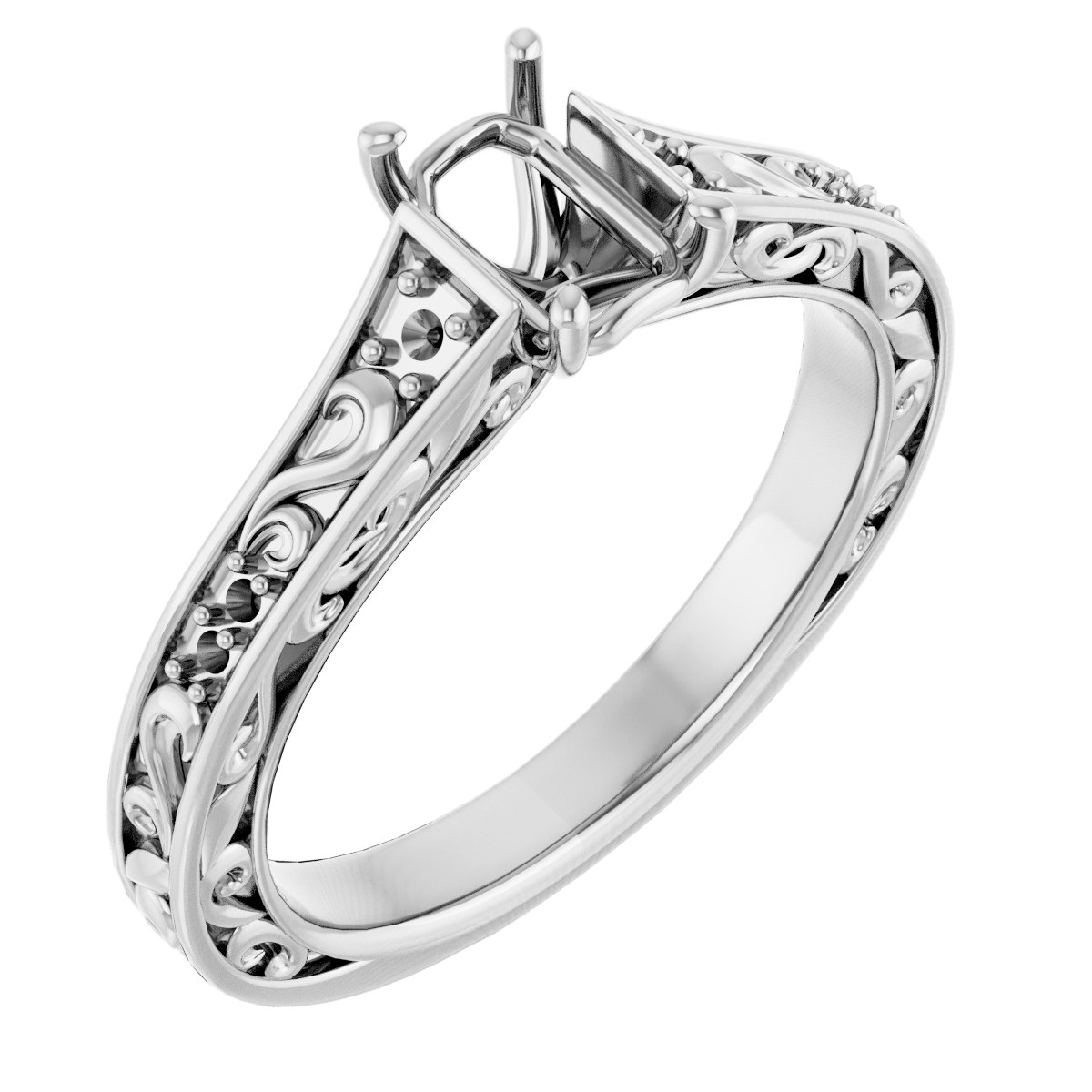 Accented Sculptural Engagement Ring or Band