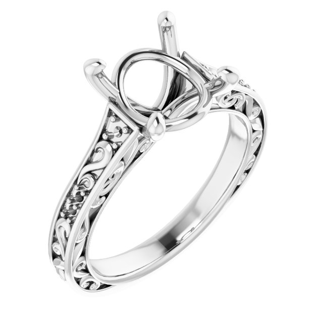 Accented Sculptural Engagement Ring or Band