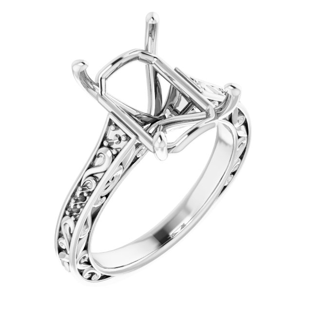 Accented Sculptural Engagement Ring or Band