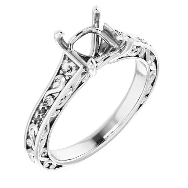 Accented Sculptural Engagement Ring or Band